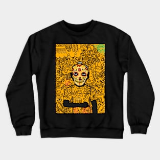 T 800: The Robotic Marvel with MaleMask, MexicanEye Color, and DarkSkin Color" - NFT with GrayItem and Doodle Art Crewneck Sweatshirt